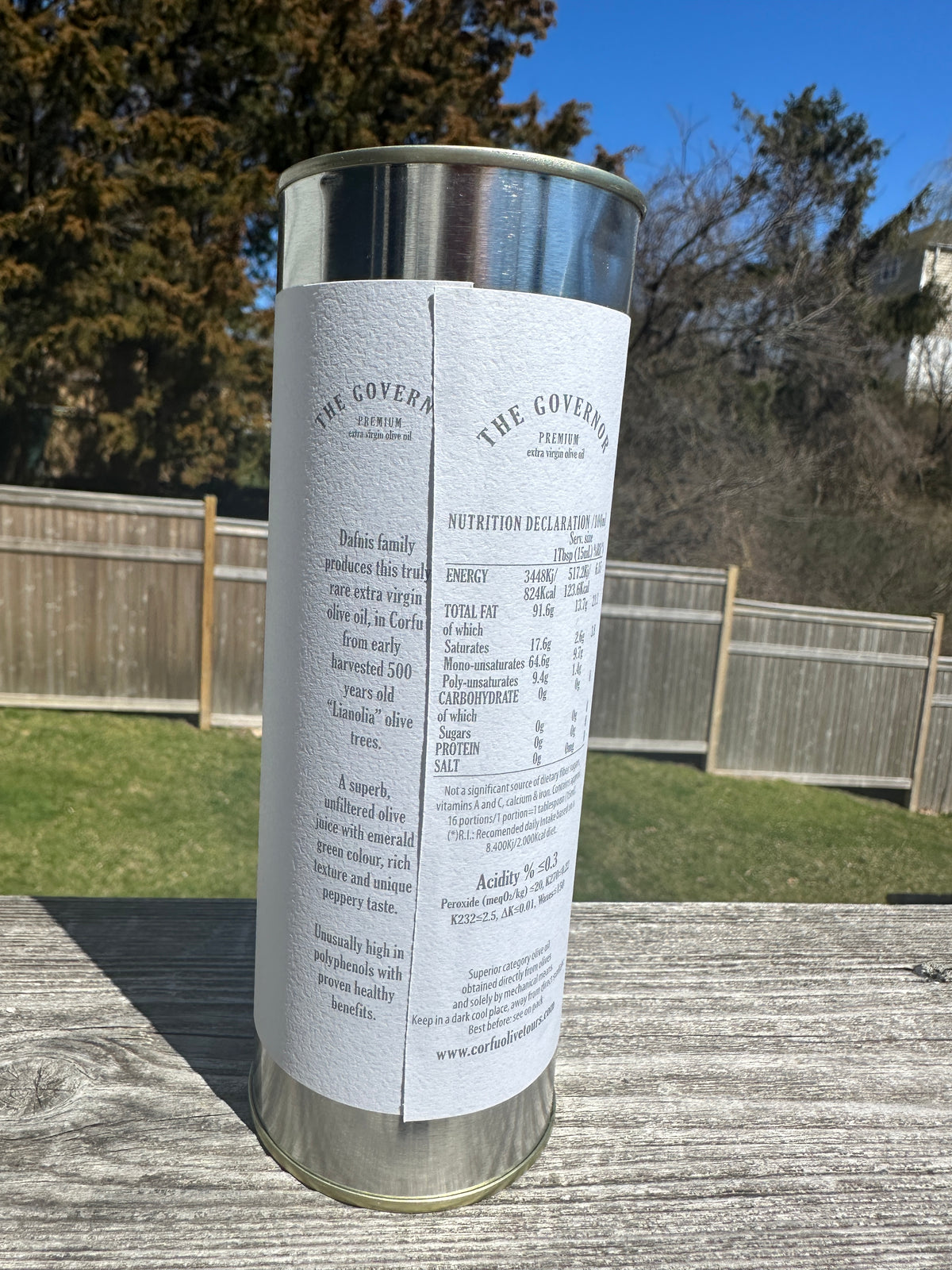 The Governor Limited Edition olive oil bulk 500ml cans