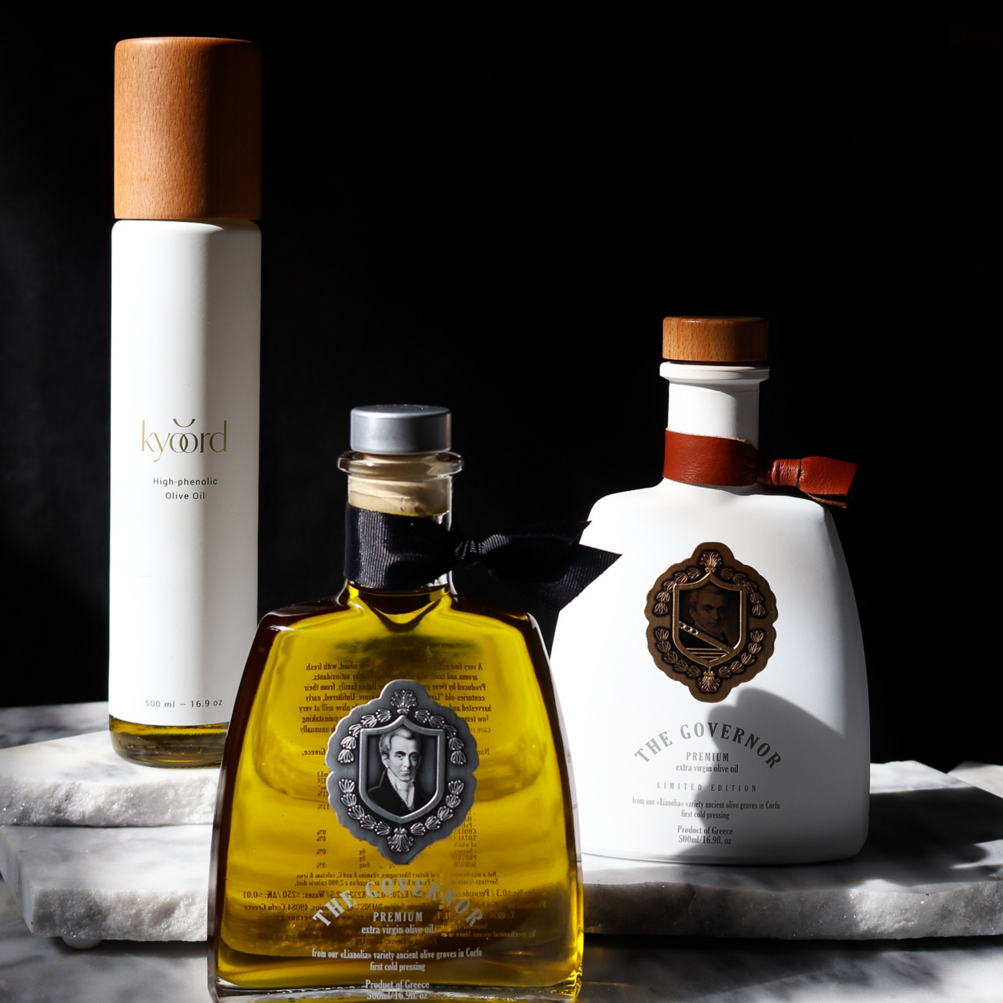 Boxed high phenolic olive oil gift set with handwritten note