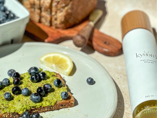 Blueberry and Avocado Toast with Olive Oil
