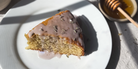 Lavender Olive Oil Cake with Lavender Honey Glaze