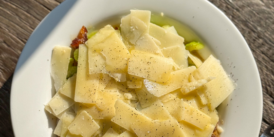 Celery and Date Salad with pecans, pecorino and high-phenolic olive oil