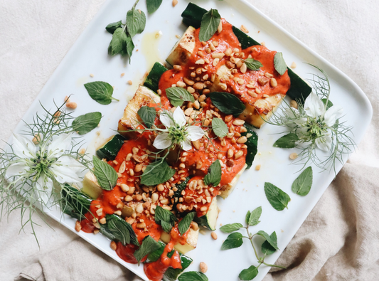 Grilled Zucchini with Red Plum Sauce