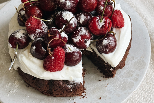 Healthy Chocolate Olive Oil Cake (Butter-less, Sugar-free, Gluten-free)