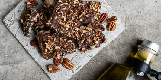 Tahini Chocolate Squares with Medjool Dates and Pecans