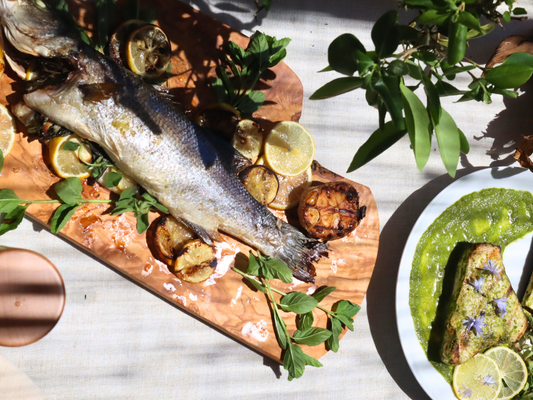 Grilled Whole Fish with Lemon, Garlic and Herbs