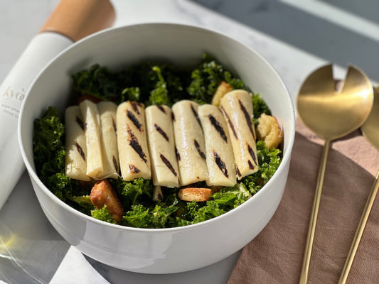 Kale Caesar Salad with Grilled Heart of Palms