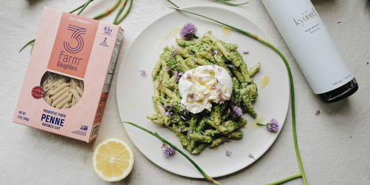 Garlic Scape Pesto with Prebiotic Fiber Pasta
