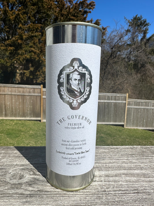 The Governor Limited Edition bulk high phenolic olive oil, 6 liters in twelve cans
