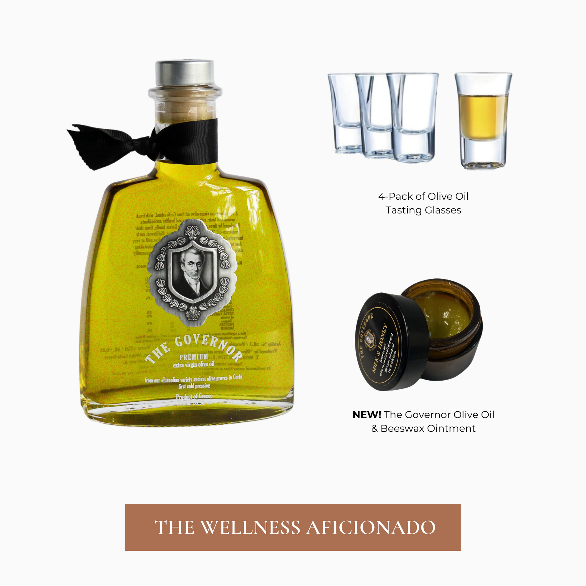 The Governor Premium high phenolic EVOO in the wellness gift set