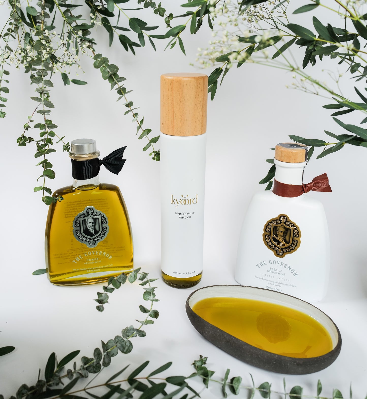 Boxed kyoord high phenolic olive oil trio gift set