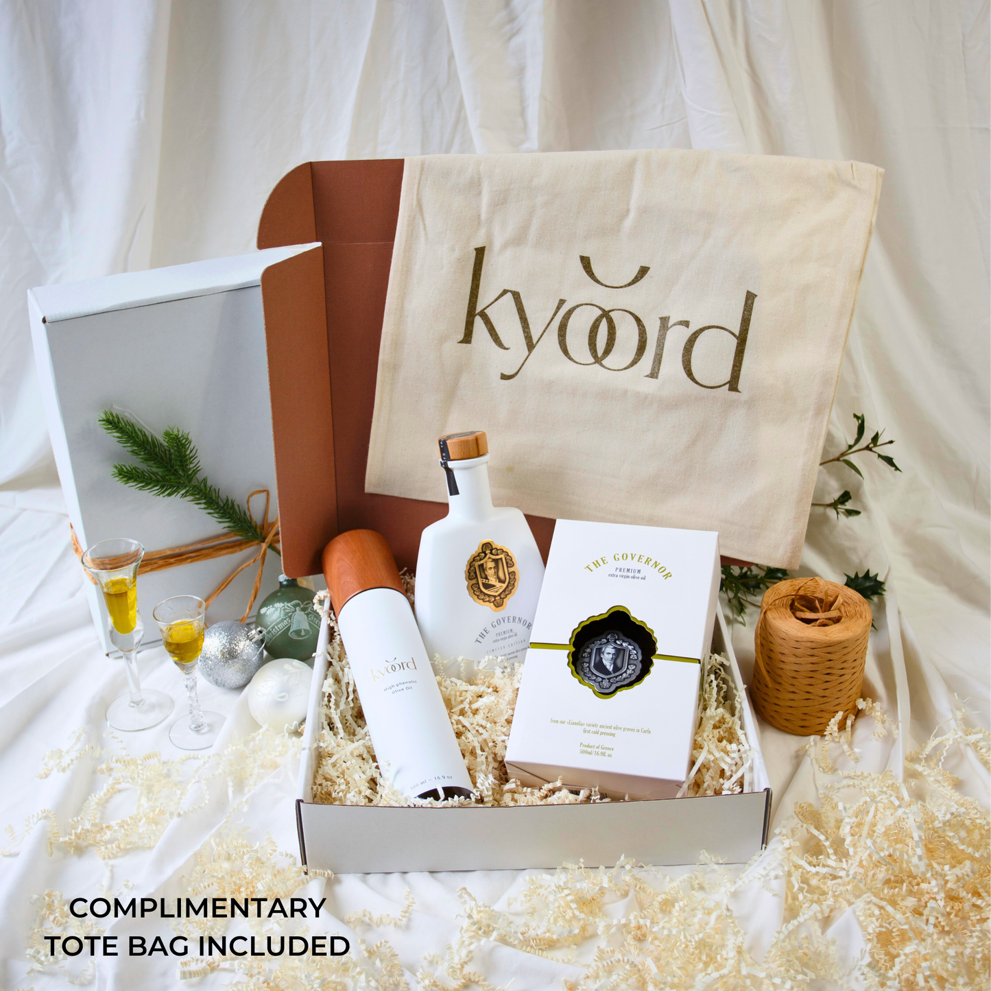 kyoord olive oil gift set with branded tote bag