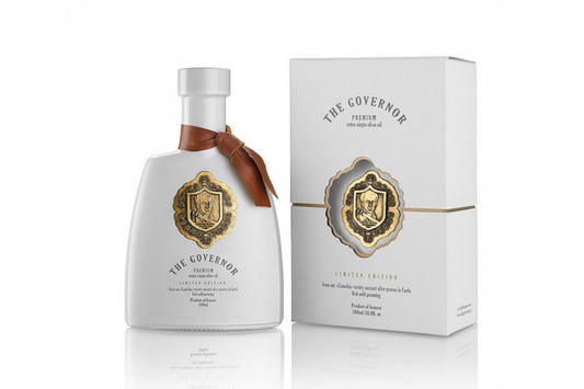 The Governor Limited Edition high phenolic olive oil, 1300+ mg/kg polyphenols, with box
